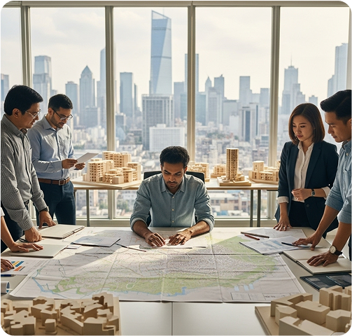 Urban planners working